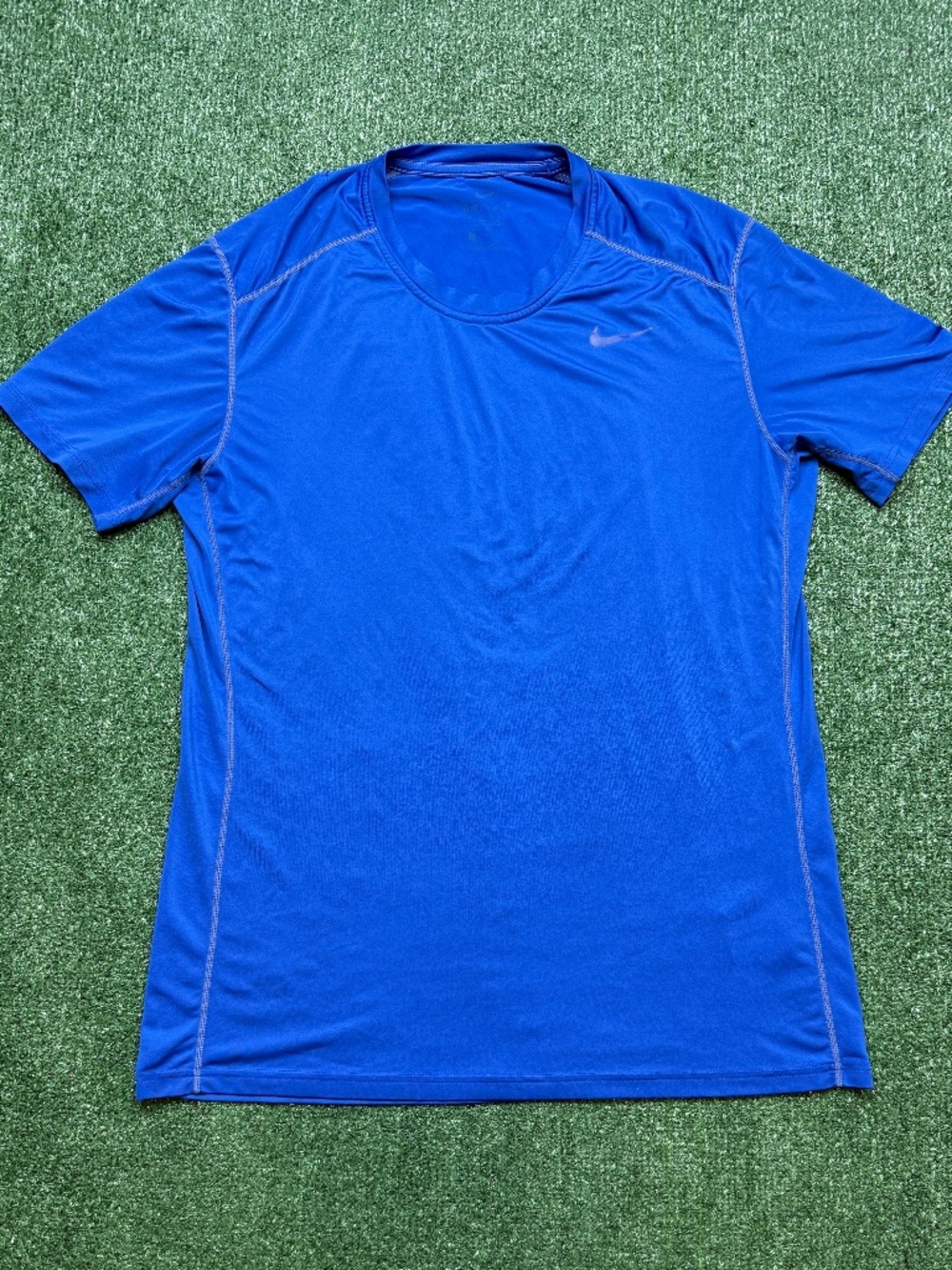 Nike T Shirt Mens Size L Blue Short Sleeve Dri Fit